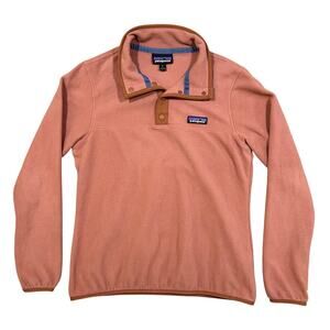 Patagonia Women’s Micro D Snap T-Fleece Pullover Peach Jacket Size Small